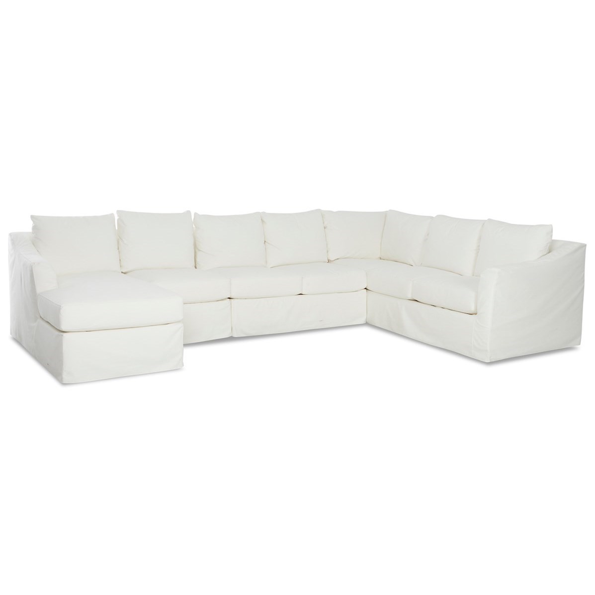 Klaussner Minna 6 Seat Slipcover Sectional Sofa With Laf Chaise