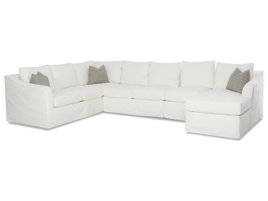 Klaussner Minna 6 Seat Slipcover Sectional Sofa With Raf Klaussner Minna 6 Seat Slipcover Sectional Sofa With Raf