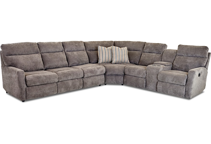 Klaussner Daphne 5 Seat Reclining Sectional Sofa with Left Arm 