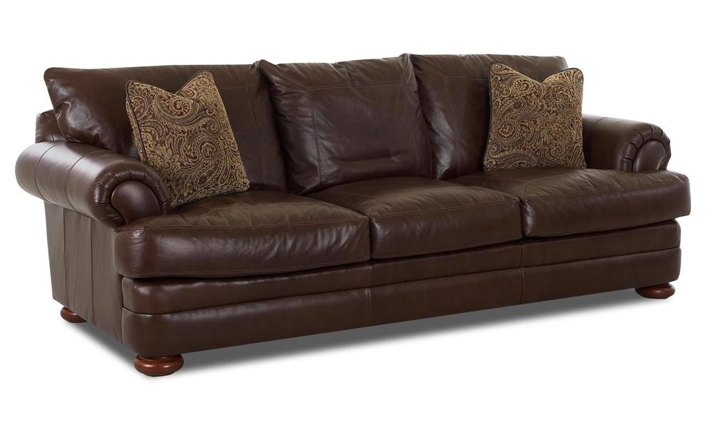 Klaussner Montezuma Leather Sofa With Rolled Arms Value City Klaussner Montezumaleather Sofa