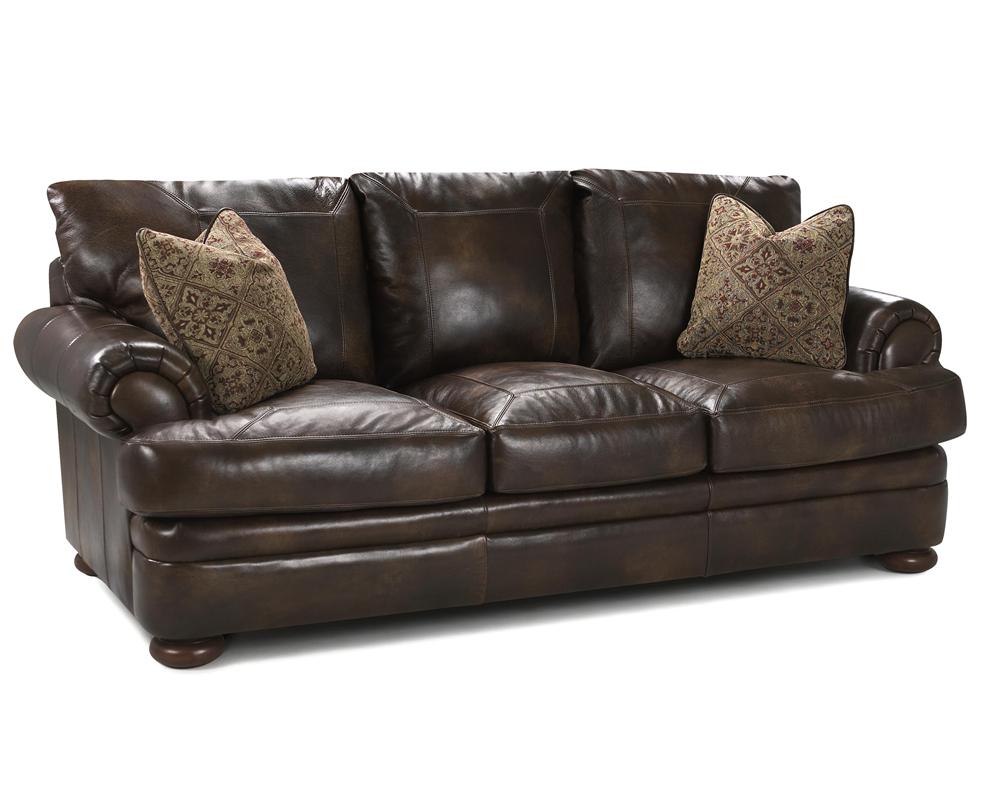 Klaussner Montezuma Ld43800 Sts Leather Studio Sofa With Rolled