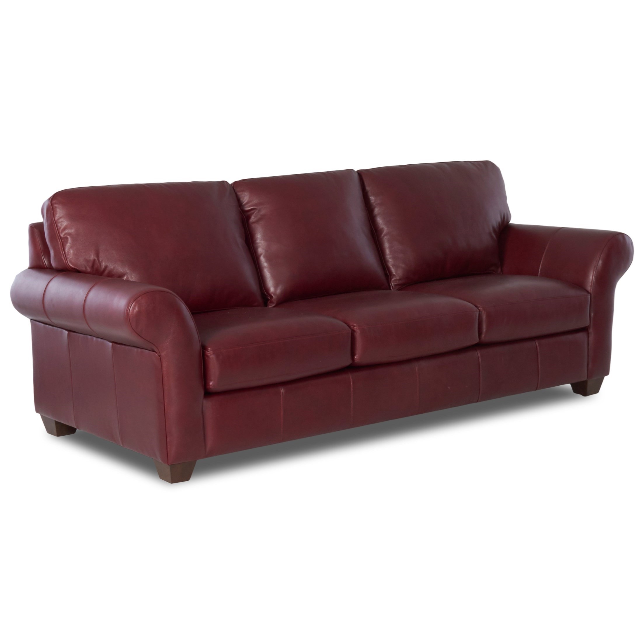 Klaussner Moorland Casual Leather Sofa Turk Furniture Sofas