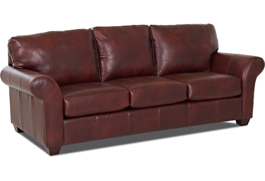 Klaussner Moorland Lt11600 S Casual Leather Sofa Catalog Outlet Leather Sofa