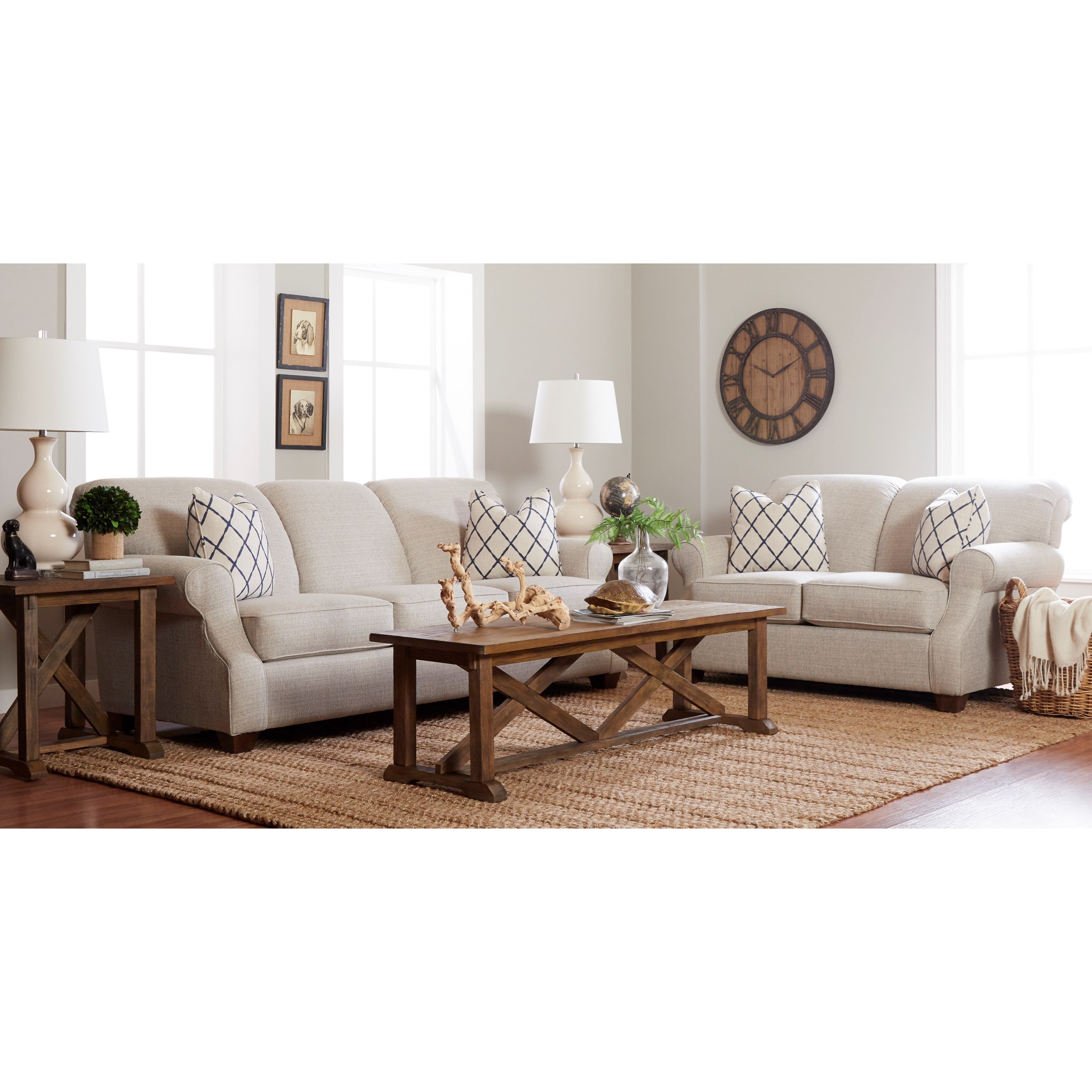 Klaussner Olivia Casual Loveseat With Rolled Arms Value City
