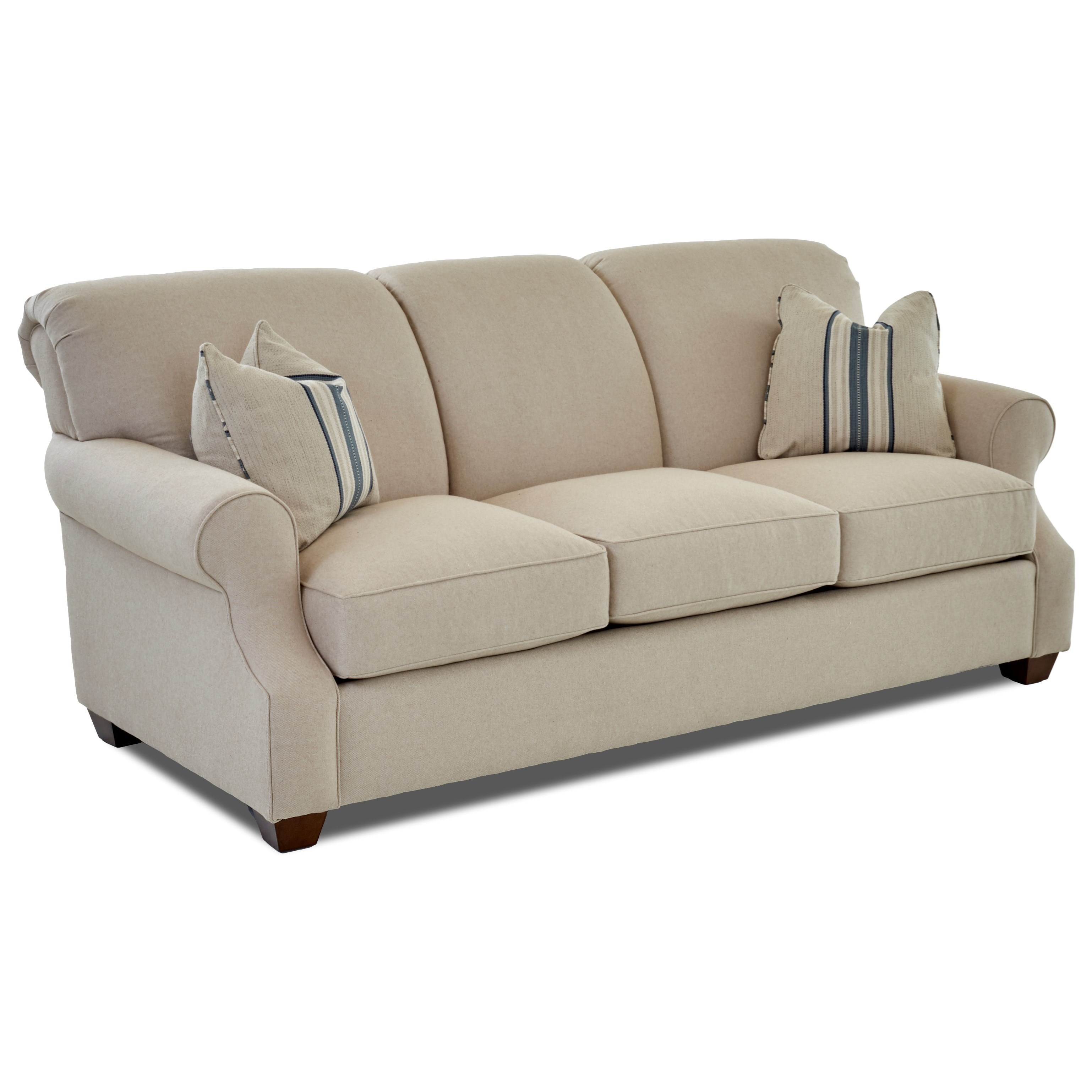 Klaussner Olivia Casual Queen Sofa Sleeper With Rolled Arms And
