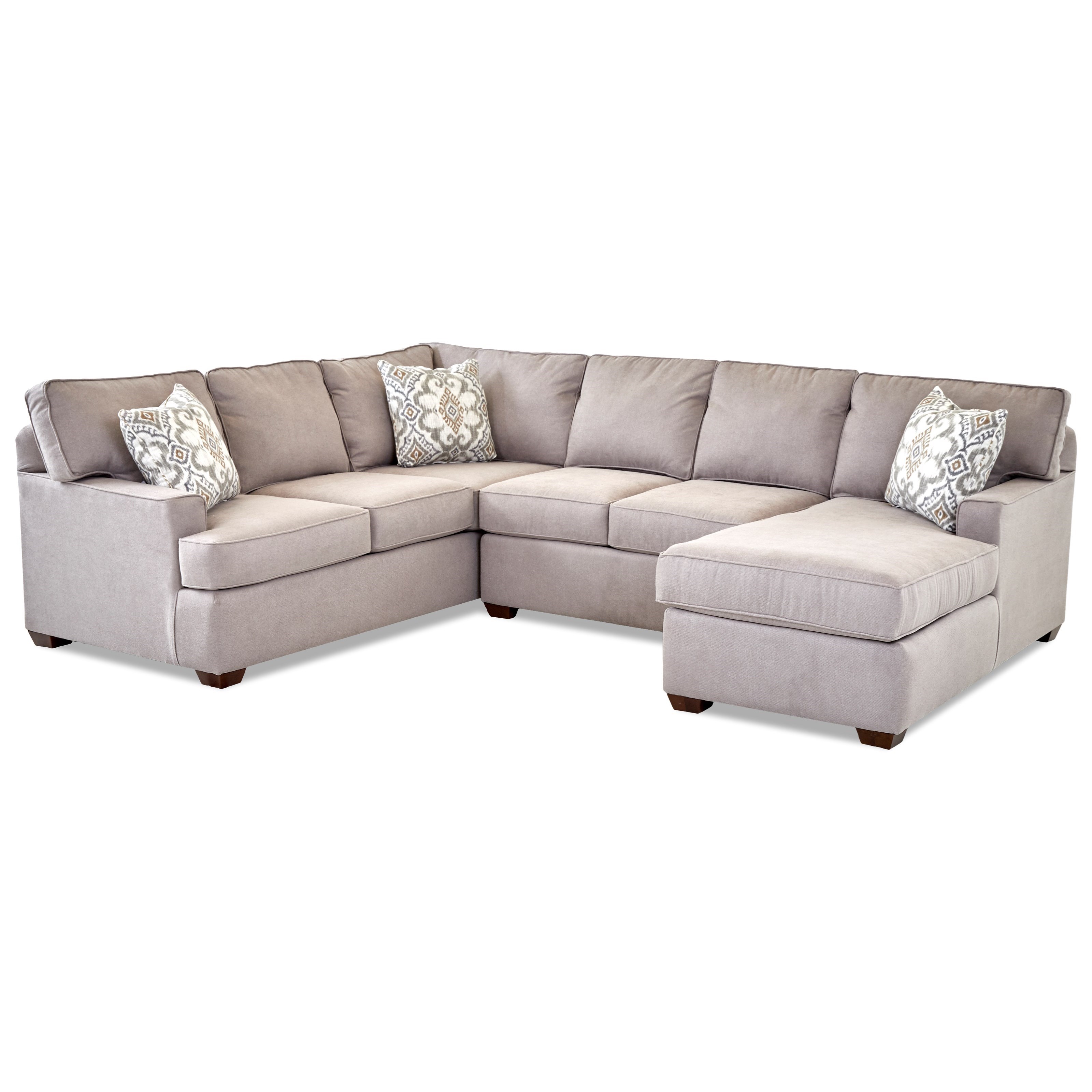 Klaussner Pantego 3 Piece Sectional Sofa With Raf Chaise Value City Furniture Sectional Sofas