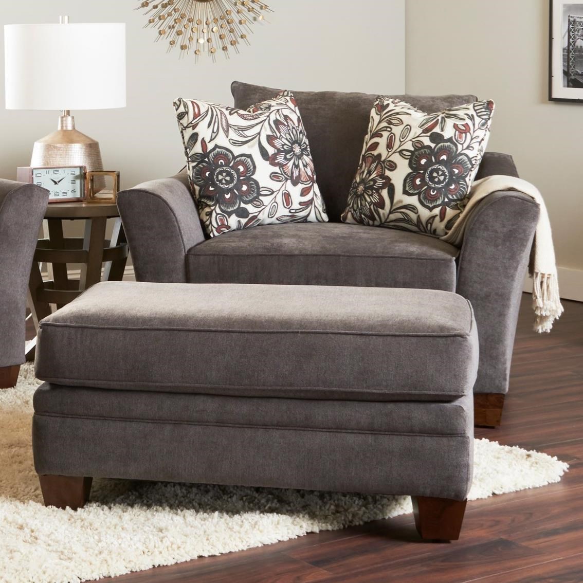 living room chair with ottoman