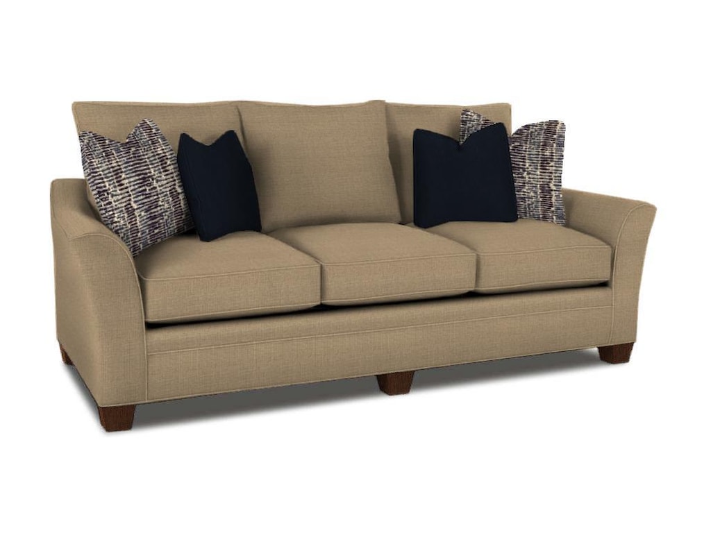 Posen Contemporary Sofa With Block Feet By Klaussner At Dunk Bright Furniture