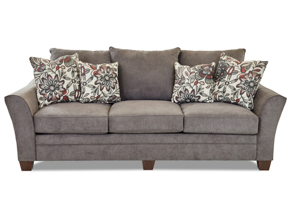Posen Contemporary Sofa With Block Feet By Klaussner At Wayside Furniture