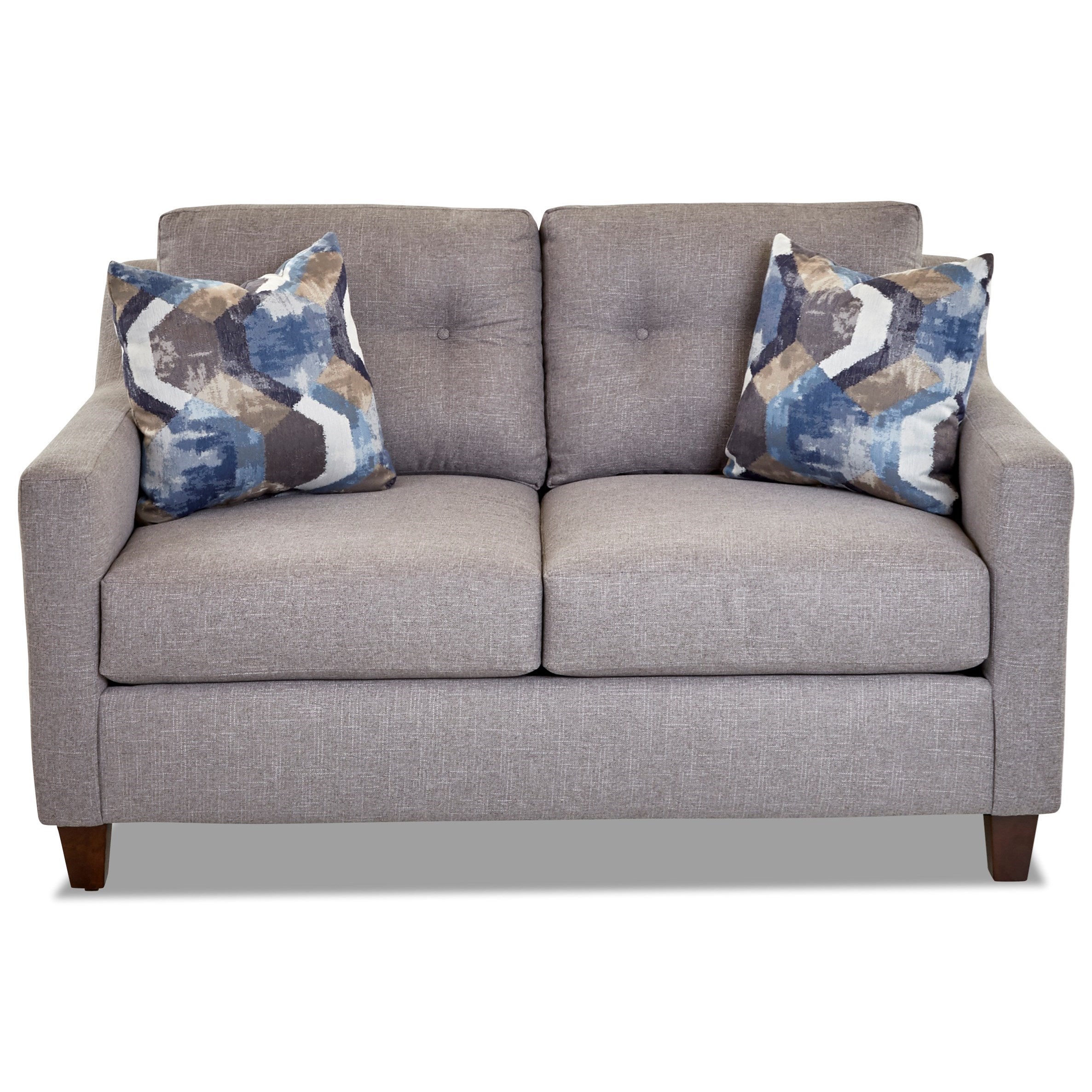 Klaussner Reggie Contemporary Loveseat With Tufted Loose Back