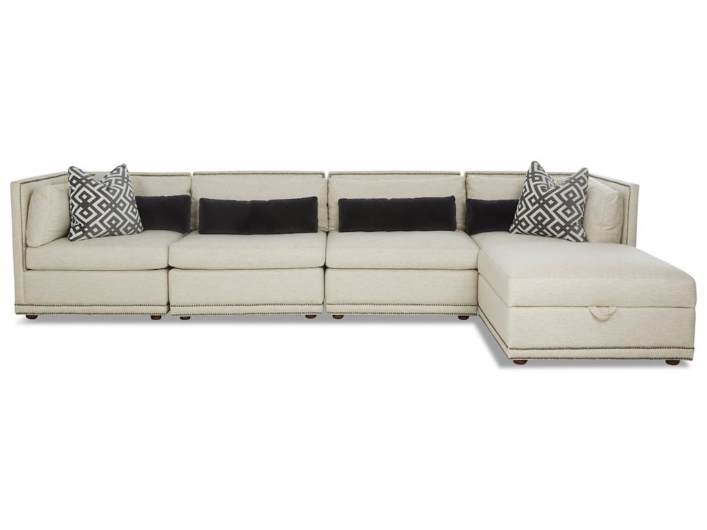 Rexford Contemporary 5 Seat Sectional Chaise Sofa With Storage Ottoman By Klaussner At Value City Furniture Rexford Contemporary 5 Seat Sectional Chaise Sofa With Storage Ottoman By Klaussner At Value City Furniture