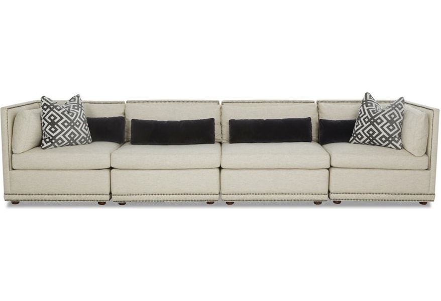 Klaussner Rexford Contemporary 4 Seat Sectional Sofa With Klaussner Rexford Contemporary 4 Seat Sectional Sofa With