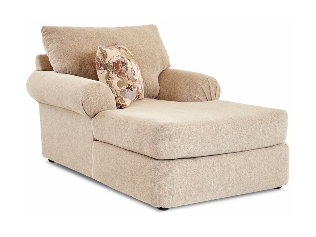Klaussner Samantha Casual Upholstered Chaise Wayside Furniture Chaises