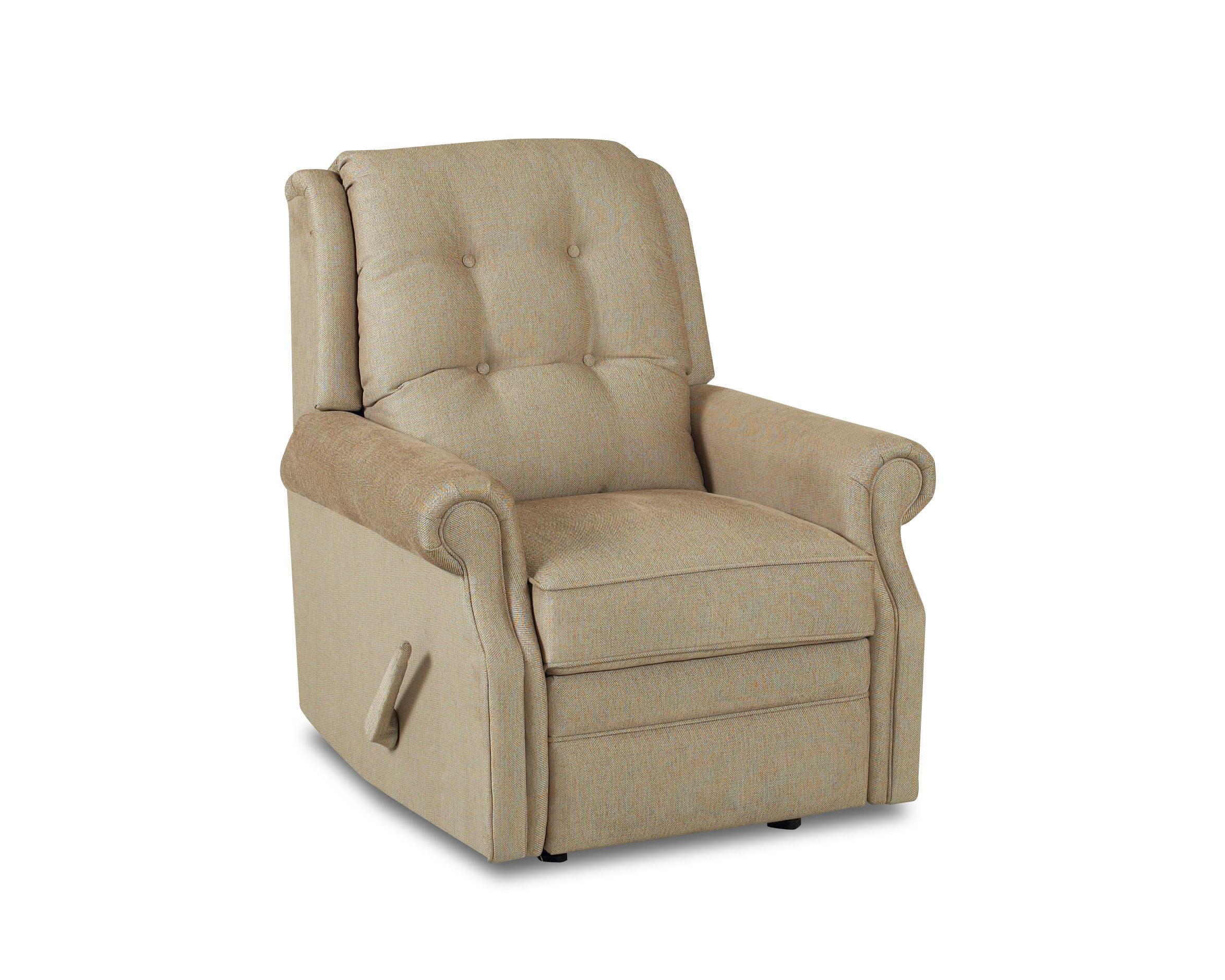 Klaussner Sand Key Transitional Manual Reclining Chair With Rolled