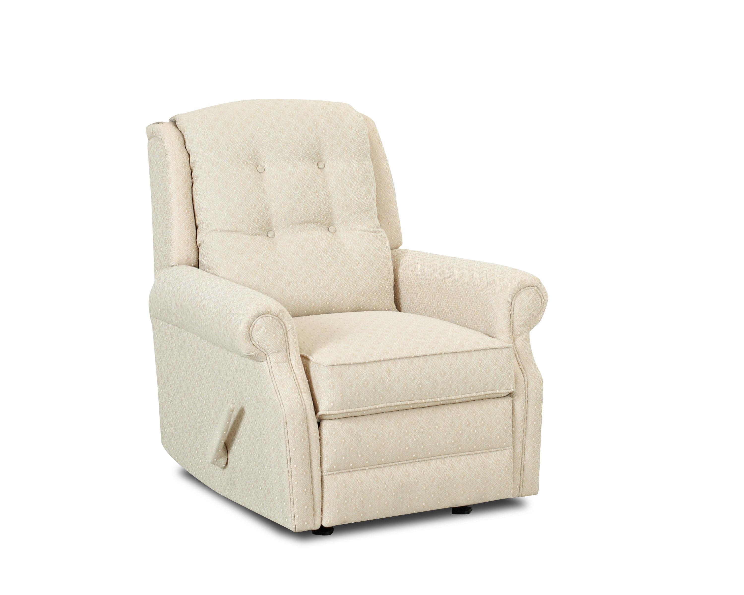 Klaussner Sand Key Transitional Manual Reclining Chair With Rolled