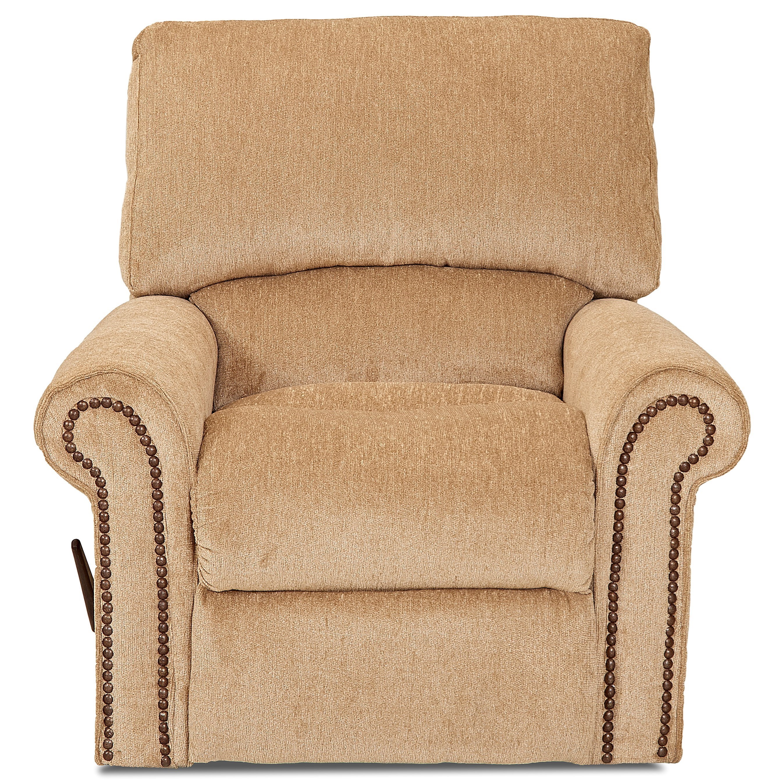 Klaussner Savannah 62413h Srrc Swivel Rocker Recliner With Rolled Arms And Nailheads Hudson S Furniture Recliners