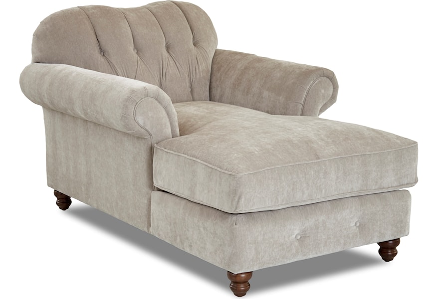 Klaussner Shelby Traditional Sweetheart Back Chaise Lounge With