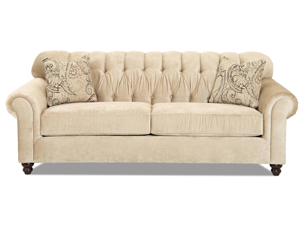 Sinclair Traditional Sofa With Tufted Back By Klaussner At Value City Furniture