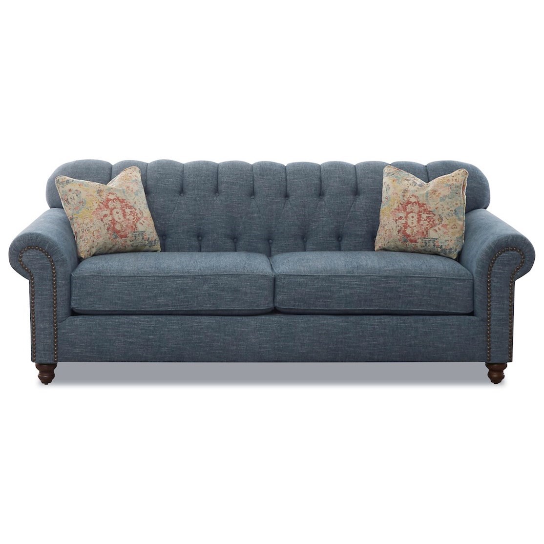 Klaussner Sinclair Traditional Stationary Sofa With Rolled Arms
