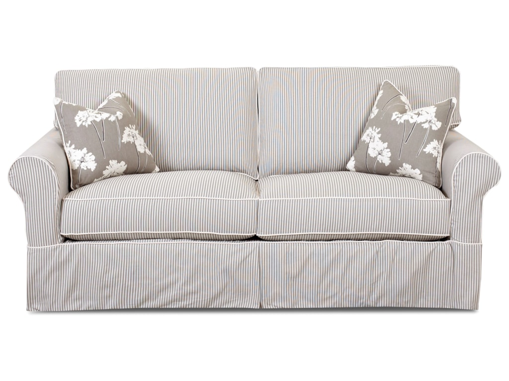Southern Ss Traditional Enso Memory Foam Regular Sleeper Sofa With Rolled Arms And Skirted Base By Klaussner At Suburban Furniture