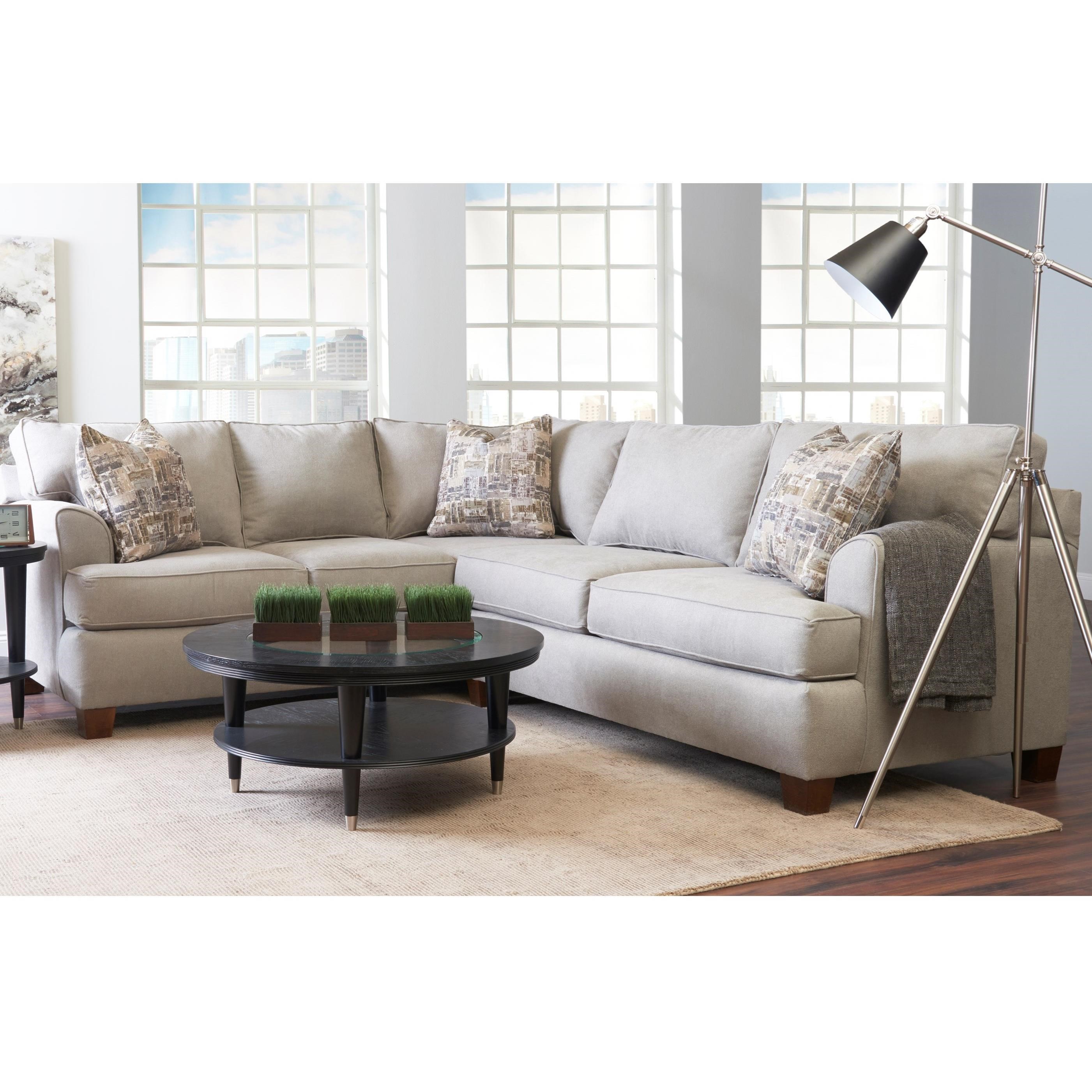 Klaussner Sparks Casual 2 Piece Sectional With Right Facing Love