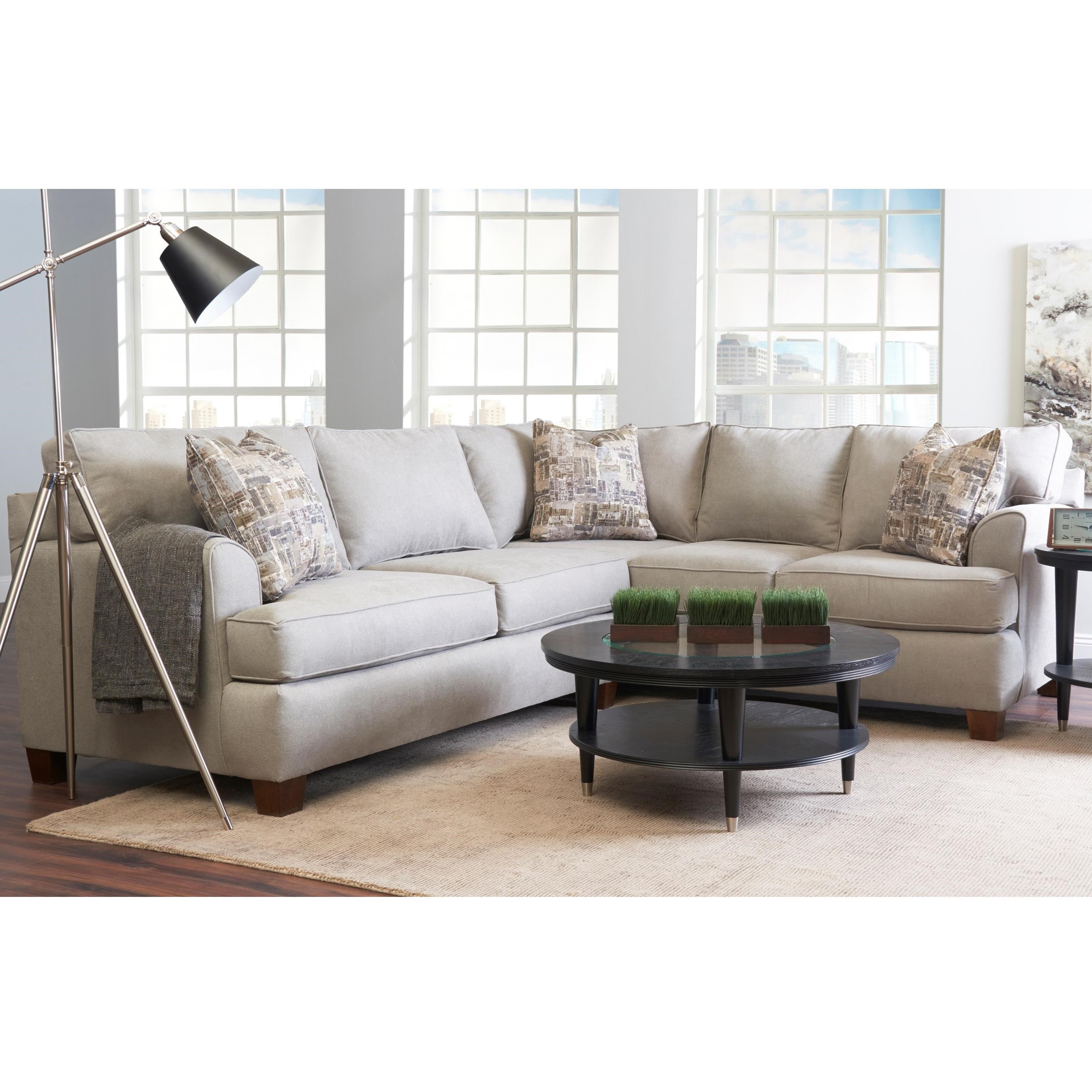 Klaussner Sparks Casual 2 Piece Sectional With Left Facing Love