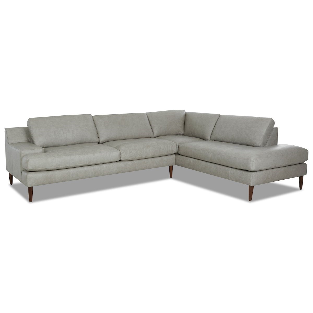 Klaussner Talon Mid Century Modern 3 Seat Chaise Sectional With