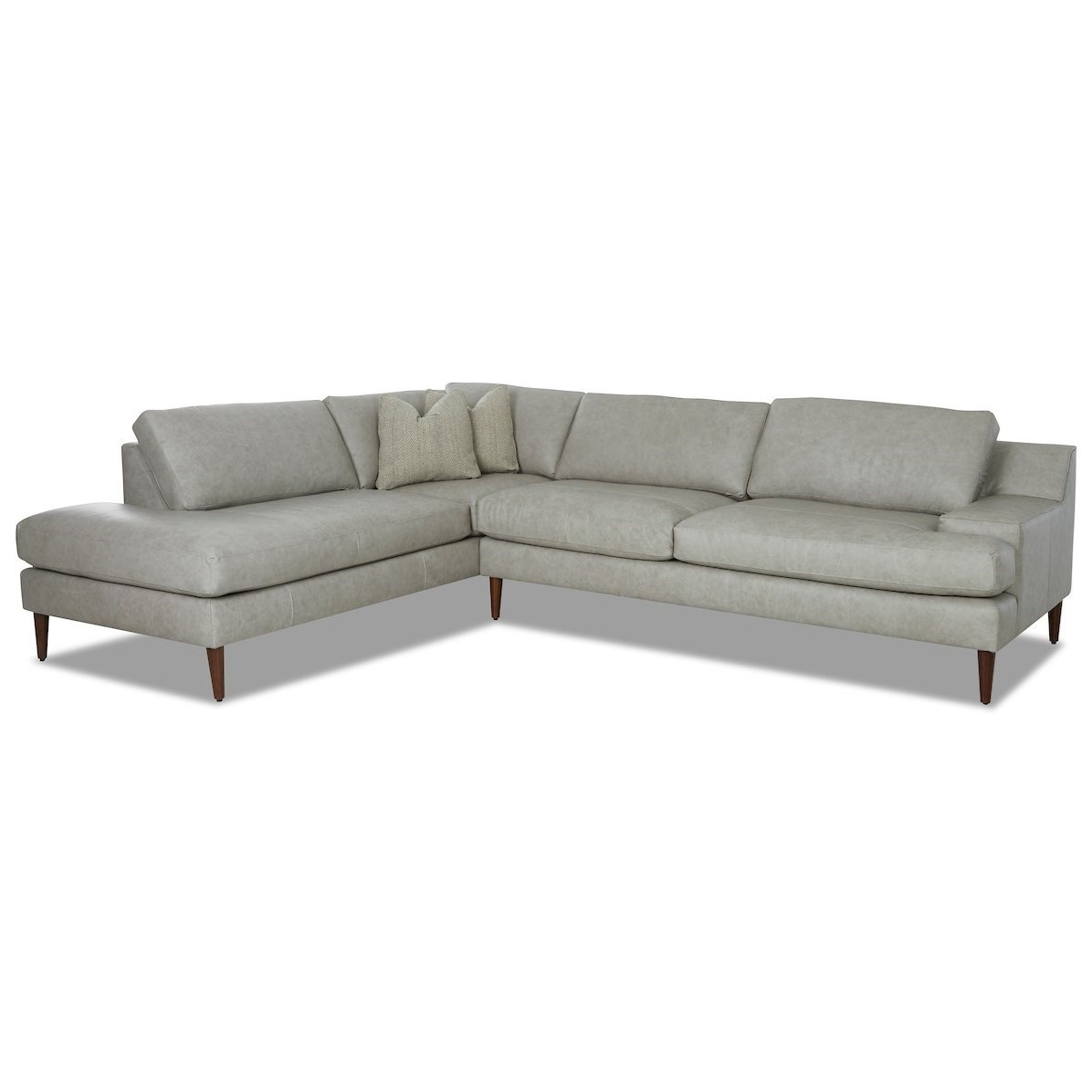 Klaussner Talon Mid Century Modern 3 Seat Chaise Sectional With