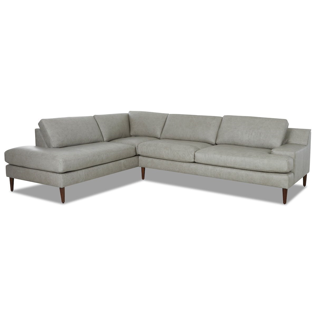 Klaussner Talon Mid Century Modern 3 Seat Chaise Sectional With
