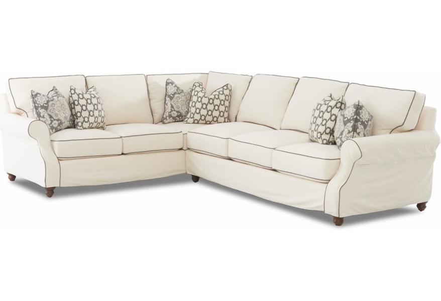 Klaussner Tifton Traditional 2 Piece Slipcover Sectional Klaussner Tifton Traditional 2 Piece Slipcover Sectional