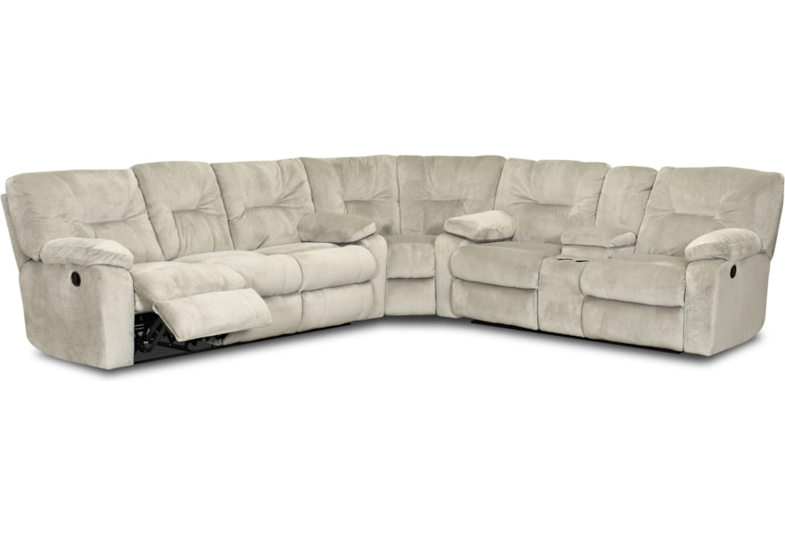 Klaussner Toronto Casual Reclining Sectional With Pillow Top Arms Reclining Sectional With Pillow Top