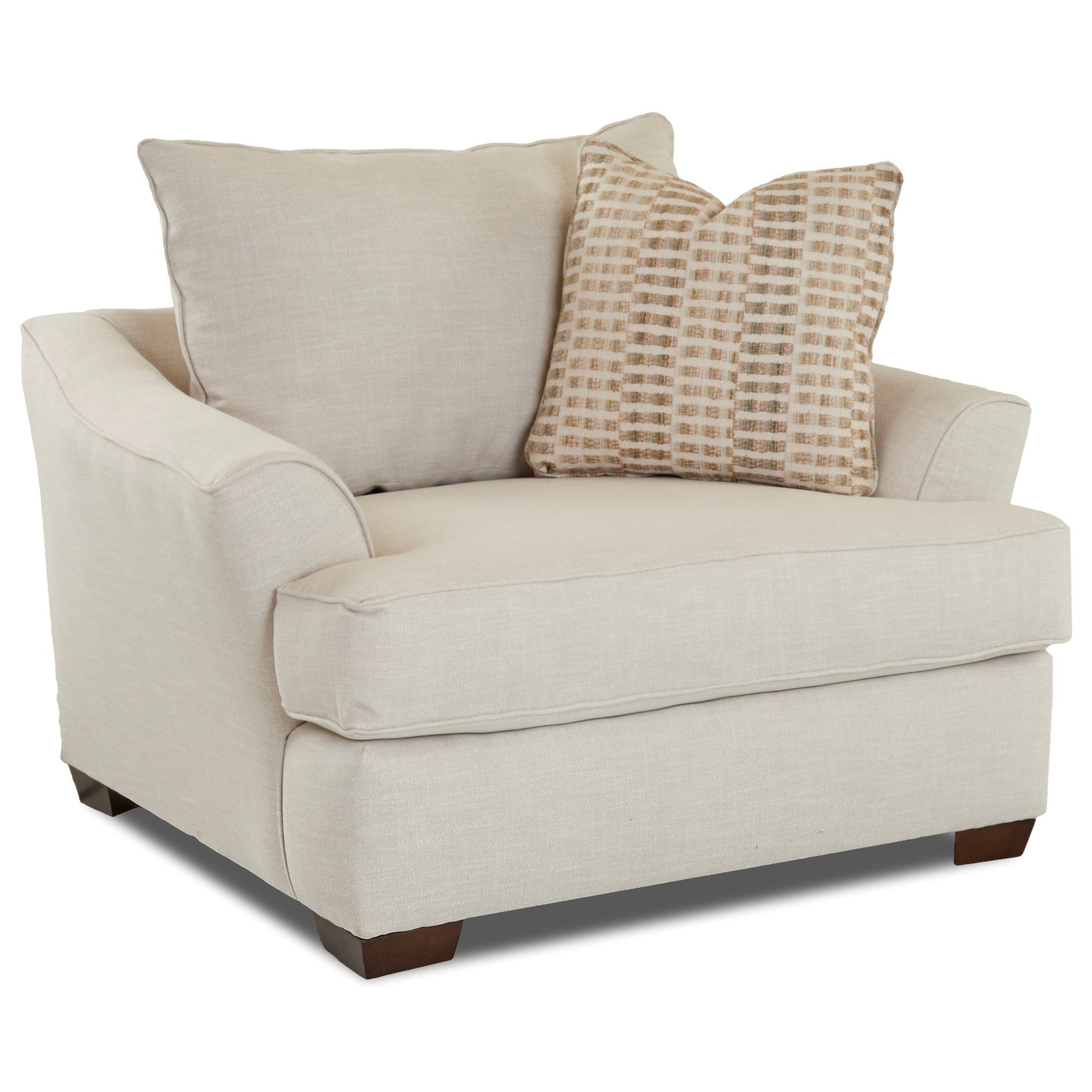 Klaussner Torrey Casual Contemporary Style Big Chair With Flared Arms Rooms For Less Chair A Half