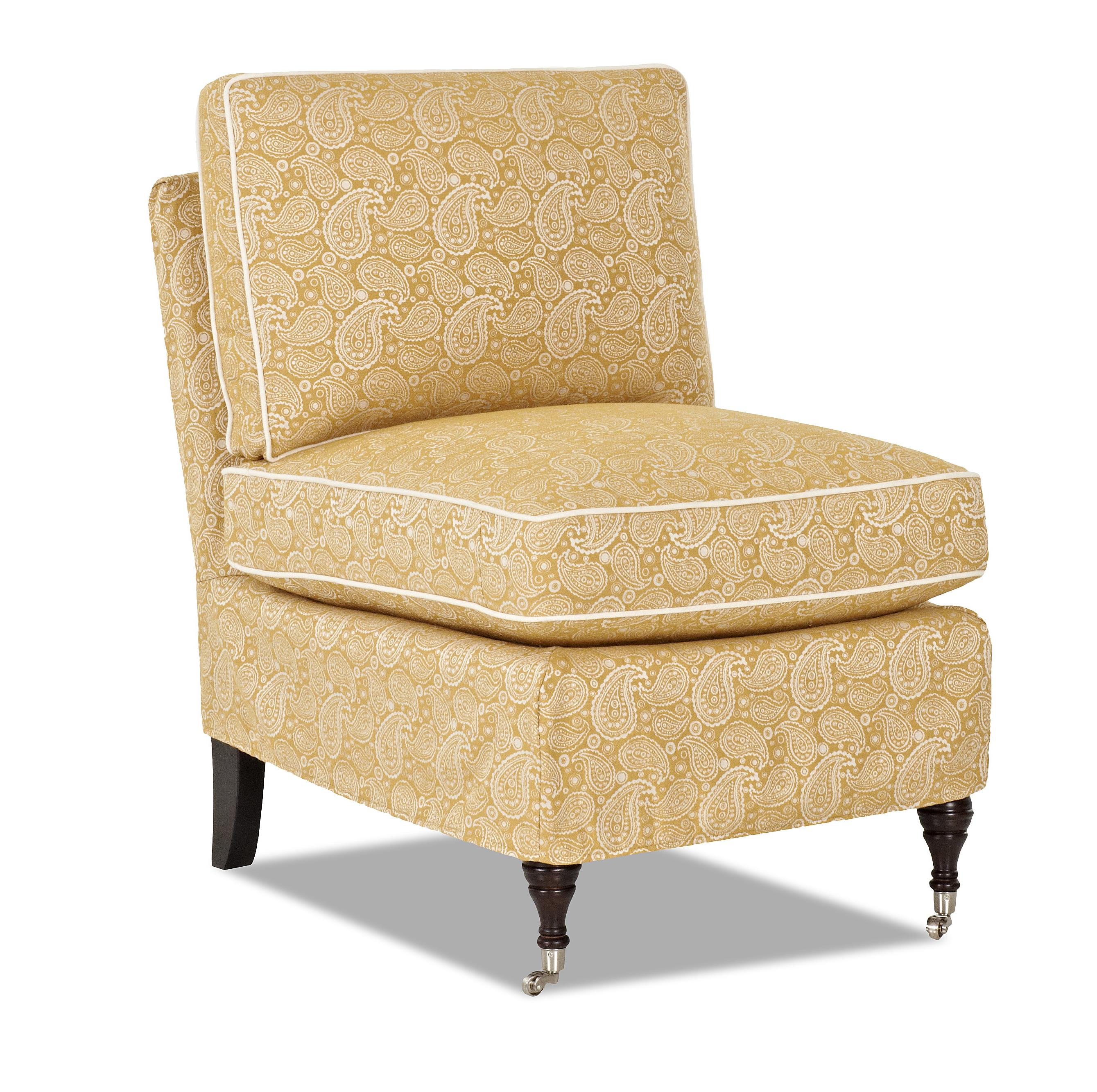 Traditional Armless Accent Chair.