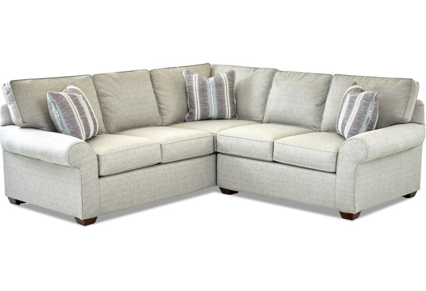 Klaussner Troupe Casual 2 Piece Corner Sectional Sofa Catalog Corner Sectional Sofa