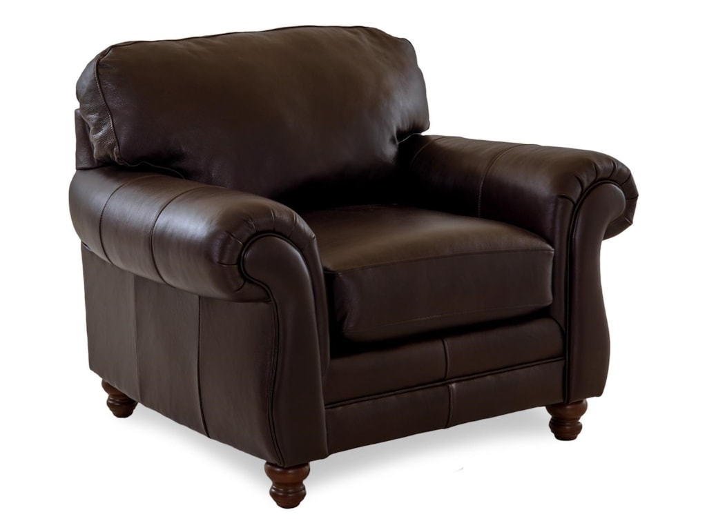 Simple Elegance ChelseaLeather Roll Arm Chair