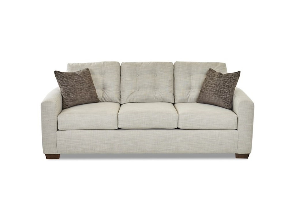 Klaussner Van Contemporary Sofa With Tufted Back Cushions