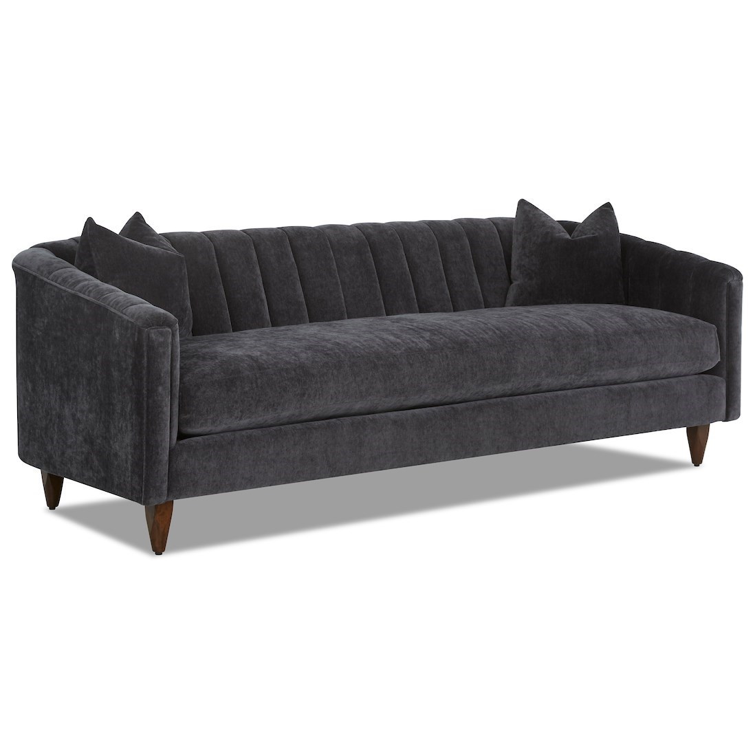 Klaussner Viceroy D26700 S Contemporary Channeled Tuxedo Sofa Catalog Outlet Sofas