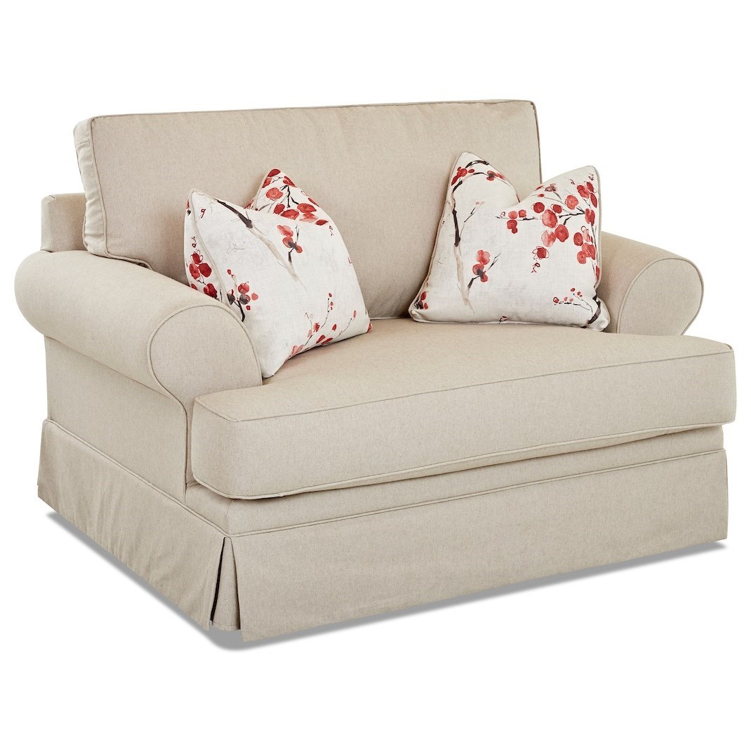 Klaussner Westerly Casual Big Chair With Rolled Arms Find Your Furniture Chair A Half