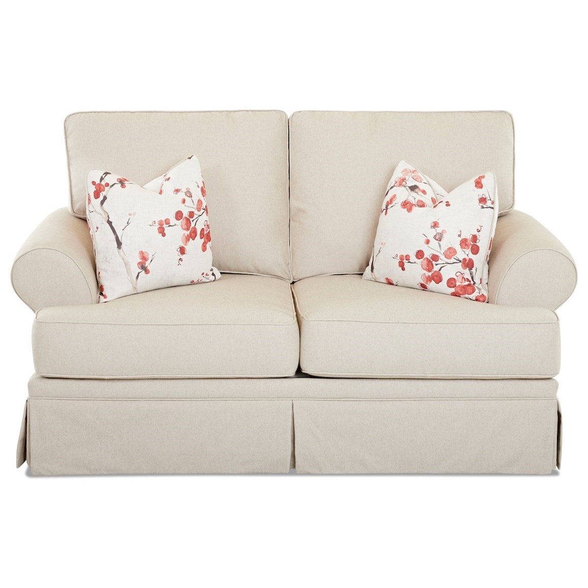 Klaussner Westerly K73600 Ls Casual Love Seat With Rolled Arms