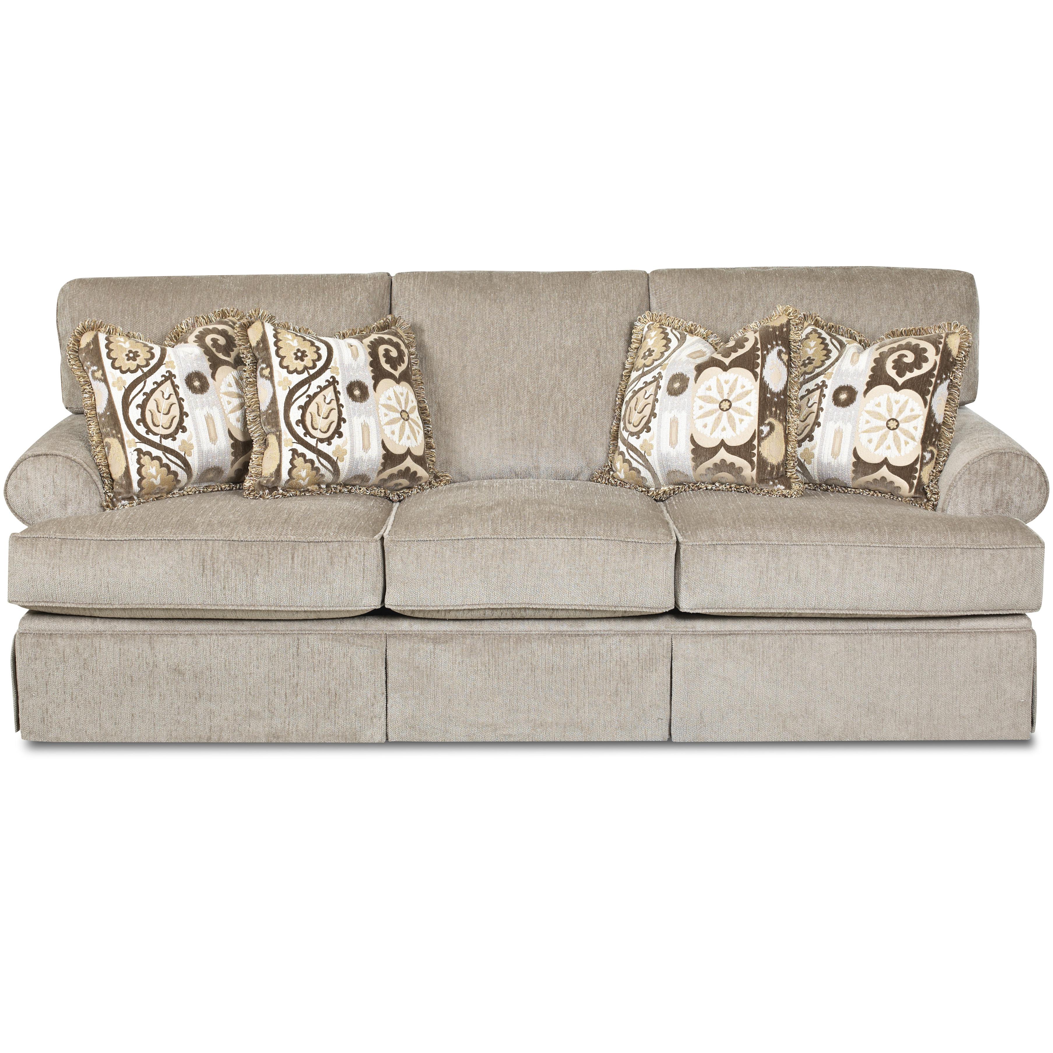 Klaussner Westerly K73600 S Casual Sofa With Rolled Arms Dunk