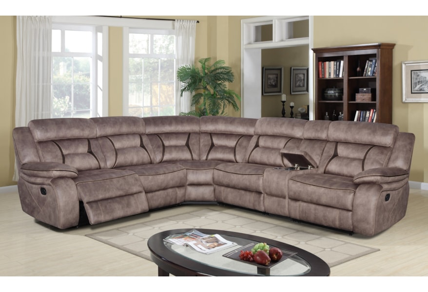 Klaussner International Cyrus Six Piece Reclining Sectional Piece Reclining Sectional