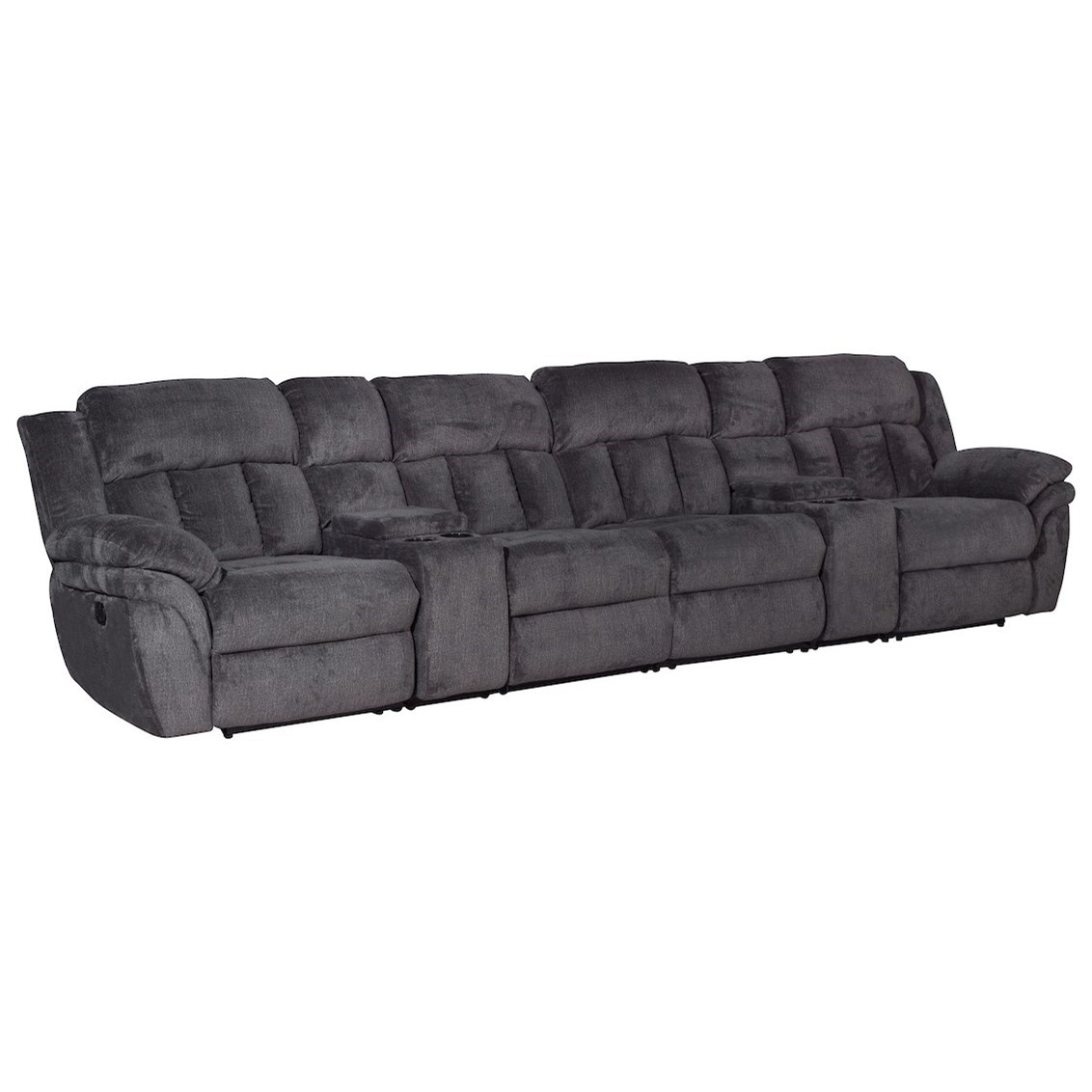 Klaussner International Mccobb 4 Seat Reclining Home Theater Sofa With Cupholders And Storage Turk Furniture Theater Seating