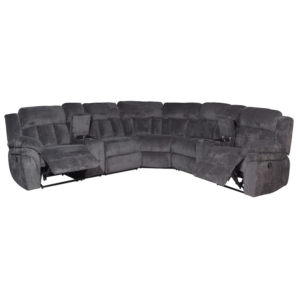 Klaussner International Mccobb 4 Seat Reclining Sectional Sofa