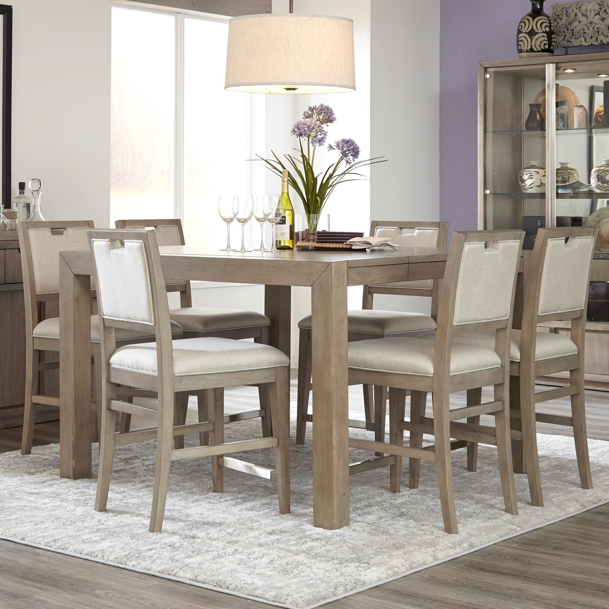 Klaussner International Melbourne Seven Piece Counter Height Casual Dining Set Pilgrim Furniture City Dining 7 Or More Piece Sets