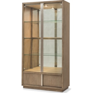 Klaussner International Melbourne Contemporary China Cabinet With Touch Lighting And Mirrored Back Homeworld Furniture China Cabinets