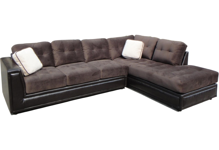 Klaussner International Norwich Modern Sectional Sofa With Right Norwich Modern Sectional Sofa