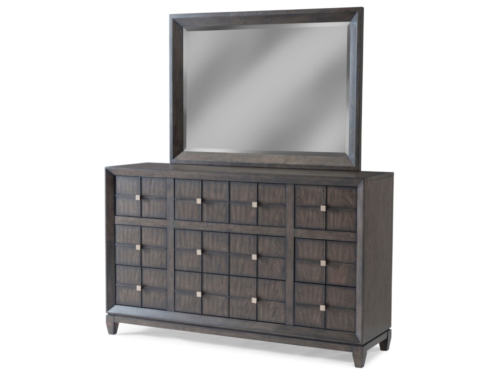 Klaussner International Regency Transitional Nine Drawer Dresser And Klaussner International Regencydresser Mirror Set