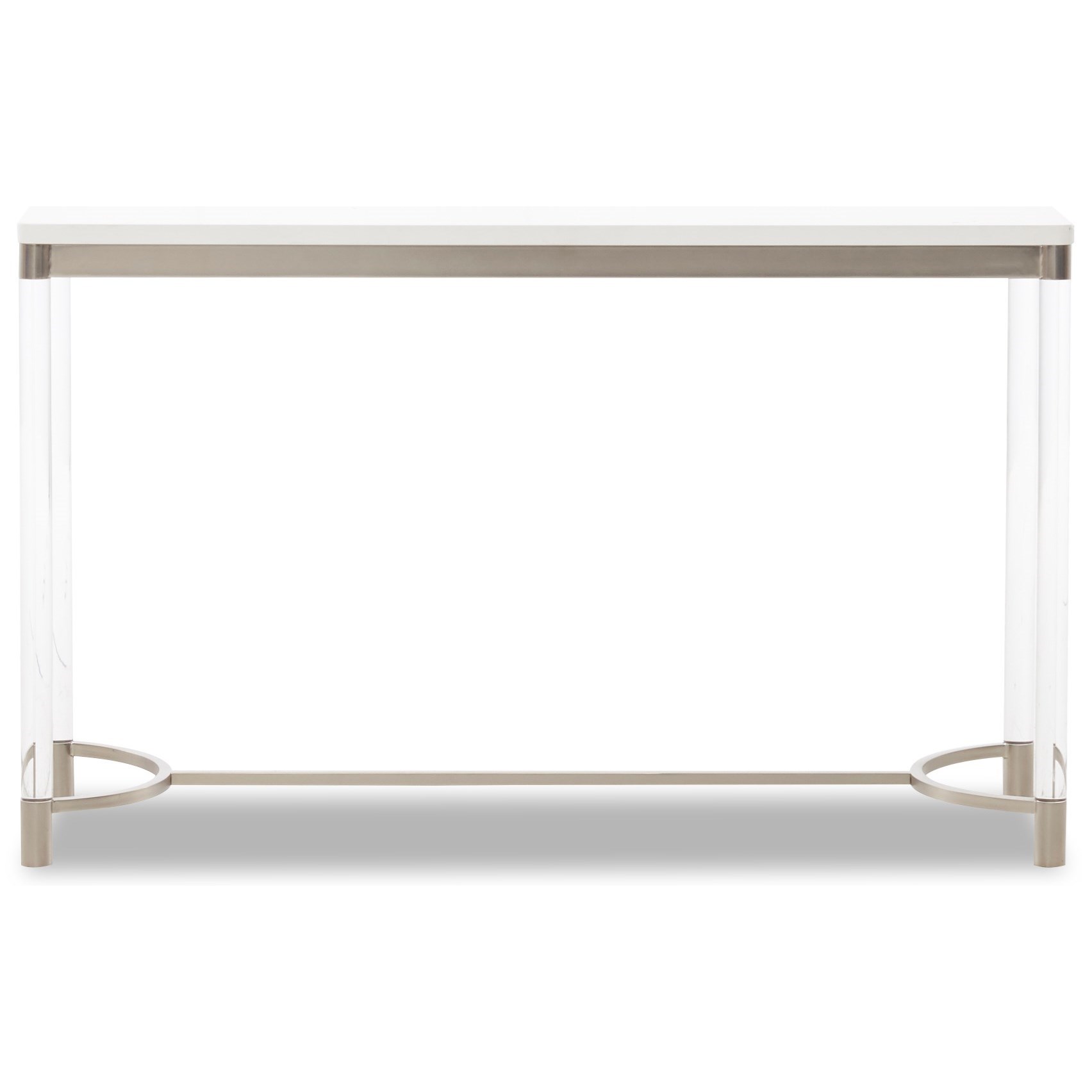 Klaussner International Studio White Transitional Sofa Table With