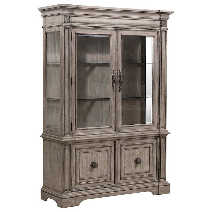 Klaussner International Windmere Relaxed Vintage China Cabinet With Crown Molding Wayside Furniture China Cabinets