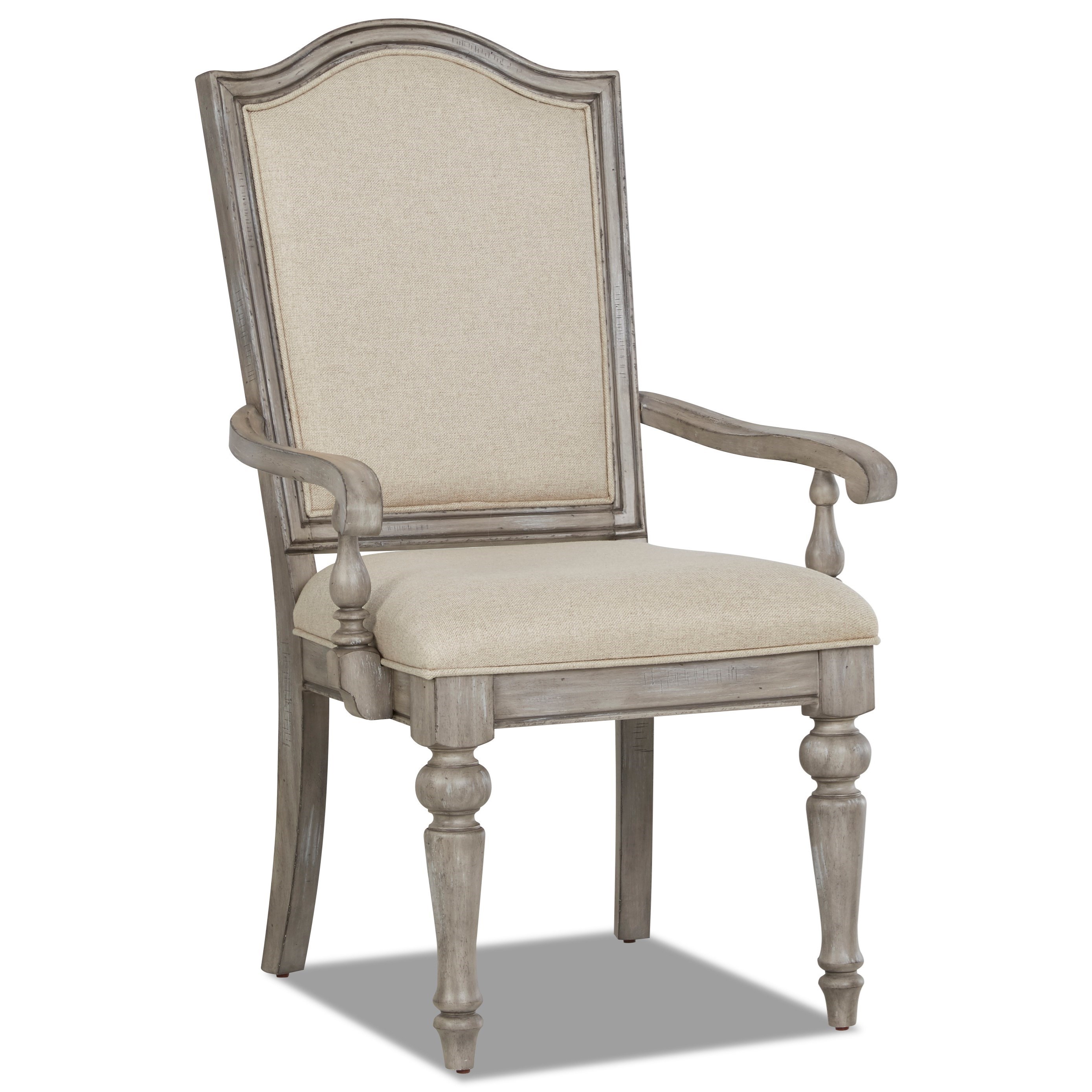 Klaussner International Windmere Relaxed Vintage Upholstered Dining Room Arm Chair Dream Home Interiors Dining